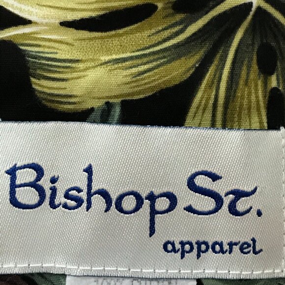 Bishop Street Hawaiian Shirt Men 4XL Green Floral Button Up Pocket Short Sleeve - Picture 3 of 11